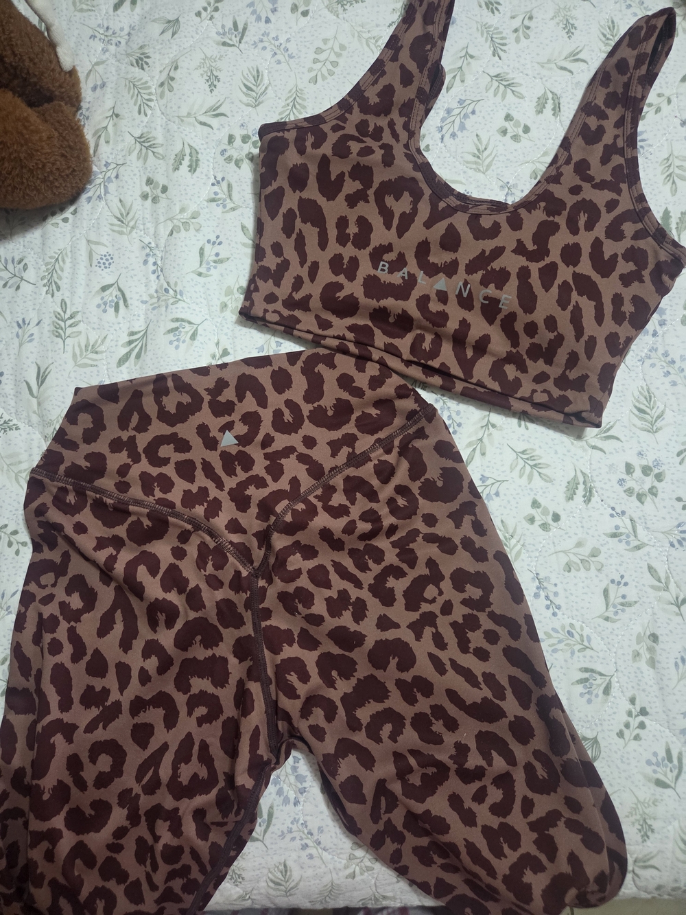 Balance Athletica Brown Leopard Print Active Set - Picture 2 of 4